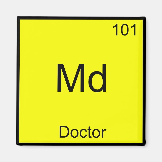 Md - Doktor-kemi-Inslag-symbol Funny Medical Magnet (Framsidan)