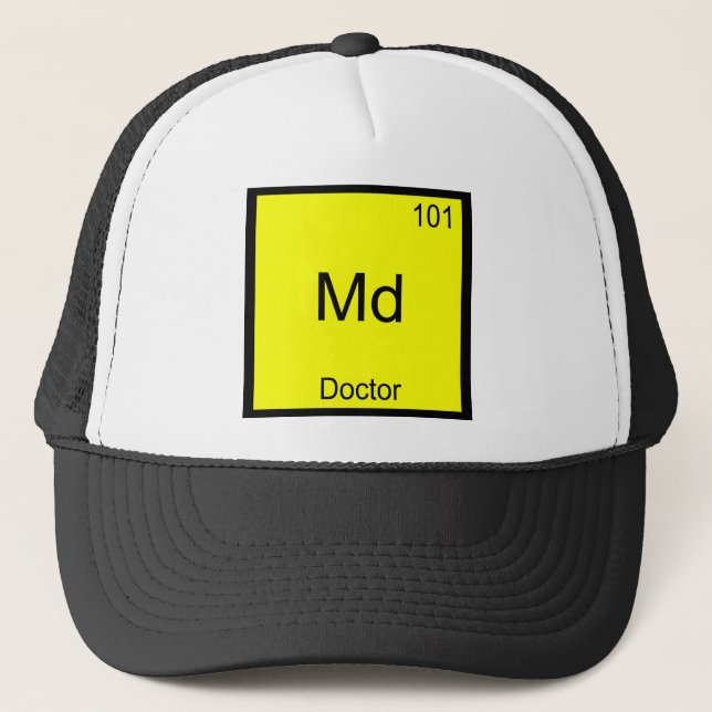 Md - Doktor Kemiskt Elemente Symbol Roligt Medicin Truckerkeps (Framsida)