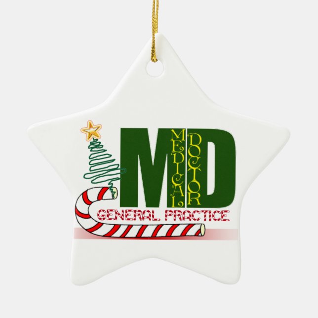 MD GENERAL PRACTICE PHYSICIAN CHRISTMAS MERRY JULGRANSPRYDNAD KERAMIK (Framsidan)