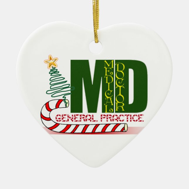 MD GENERAL PRACTICE PHYSICIAN CHRISTMAS MERRY JULGRANSPRYDNAD KERAMIK (Framsidan)
