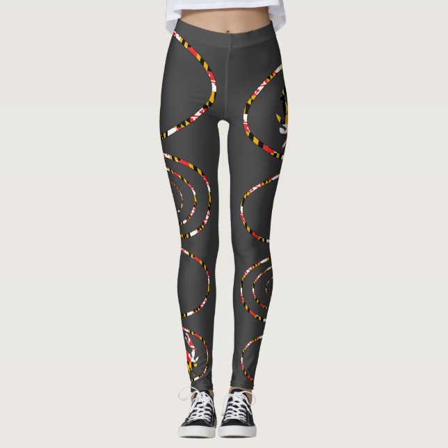 Md-krabbaovaler Leggings (Framsida)