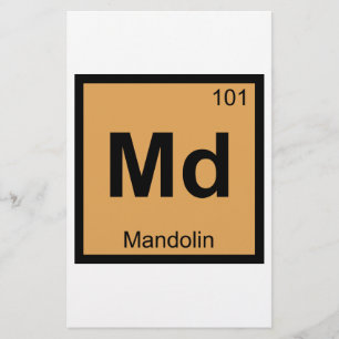 Md - Mandolin Chemistry Periodic Bord Symbol