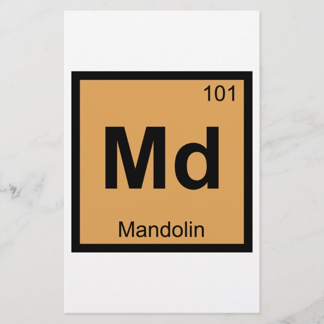 Md - Mandolin Chemistry Periodic Bord Symbol (Framsida)
