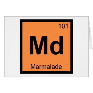 Md - Marmalad Kemi Periodiska Systemets Symbol Hälsningskort