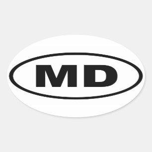 MD Maryland Ovalt Klistermärke