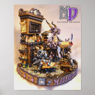 MD Merlin Dragons 11-tums x14-tums Mini-Poster Poster