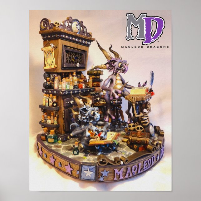 MD Merlin Dragons 11-tums x14-tums Mini-Poster Poster (Framsidan)