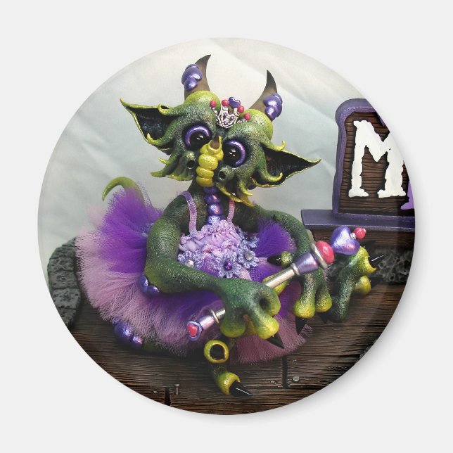 MD Princess Alina Dragon Magnet, Round Magnet (Framsidan)