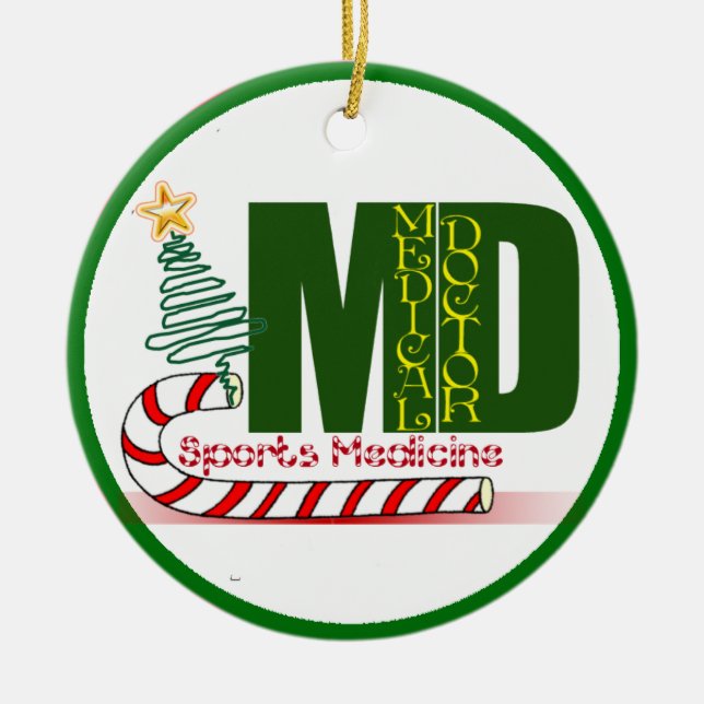 MD SPORTS MEDICINE CHRISTMAS MEDICINSKT DOKTOR JULGRANSPRYDNAD KERAMIK (Framsidan)