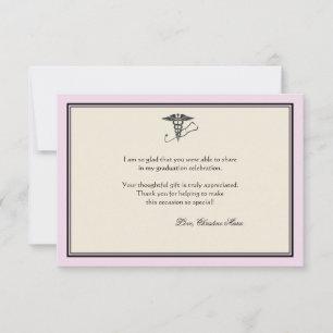 MD Studenten Rosa Tack Notecard Anteckningskort
