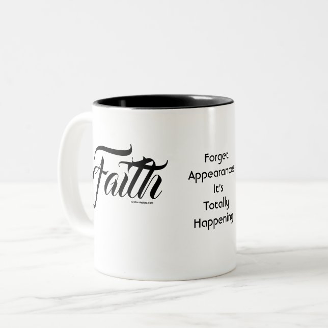 MDILLONDESIGNS.COM presenter #FAITH Två-Tonad Mugg (Framsida vänster)