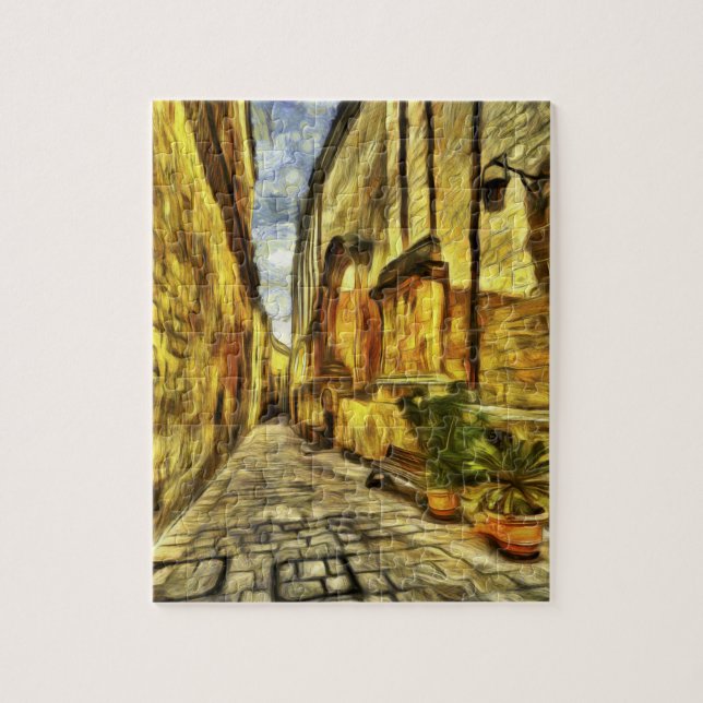Mdina Street Malta Van Gogh Pussel (Vertikal)