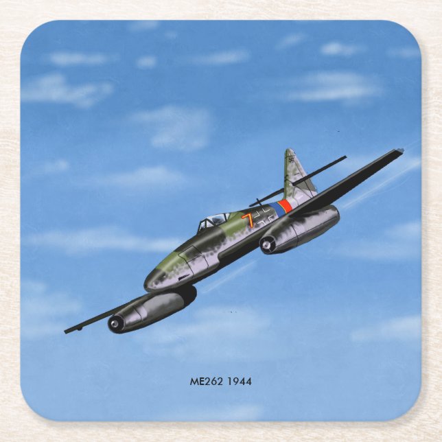 ME262 Figter 1944 papper underlägg Kvadrat (Framsidan)