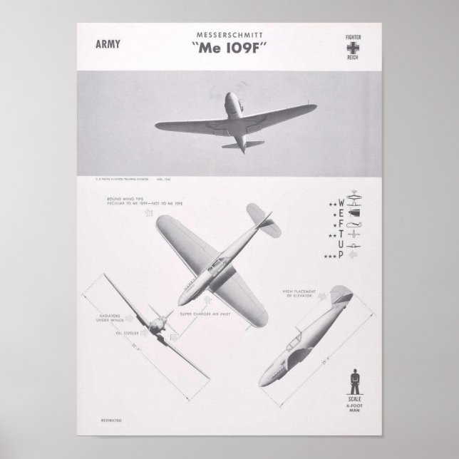 ME 109F-erkännande poster, 1942 Poster (Framsidan)