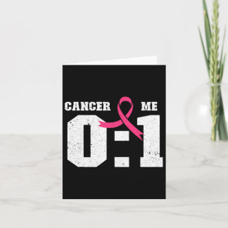 Me 1 Cancer 0 Breast Cancer Awareness Rosa Ribbon Kort