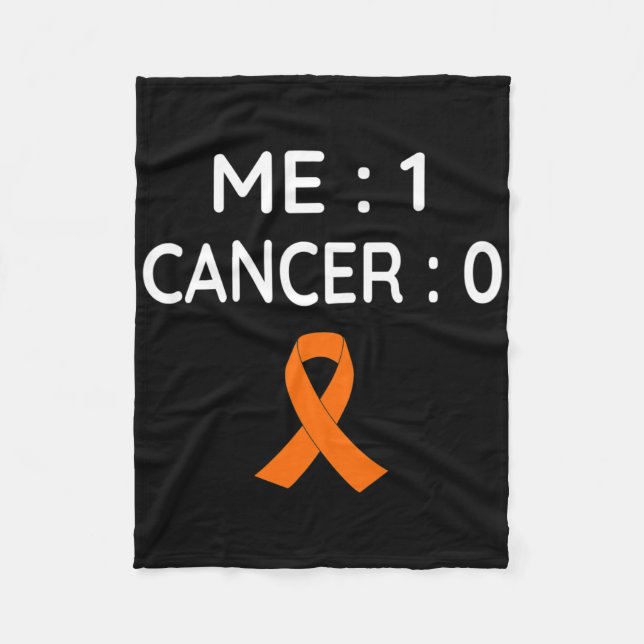 Me 1 Cancer 0 Leukemi Medvetenhet Fleecefilt (Framsidan)