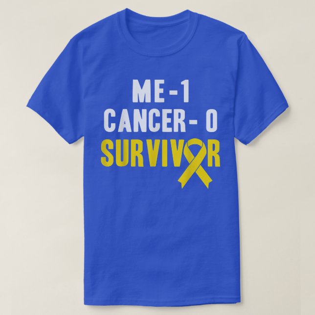 Me 1 Cancer 0 - Överlevande från barncancer T Shirt (Design framsida)