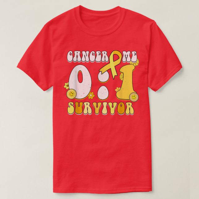 Me 1 Cancer 0 Retro Child Cancer Survivor T Shirt (Design framsida)