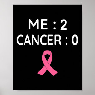Me 2 Cancer 0 Breast Cancer Awareness Rosa Ribbon Poster