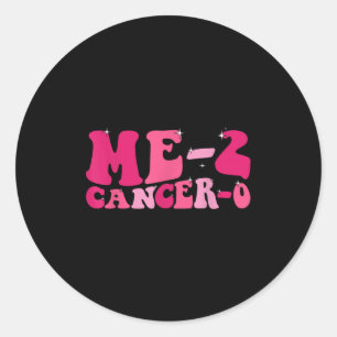 Me 2 Cancer 0 Jag har cancer två gånger Groovy Ret Runt Klistermärke