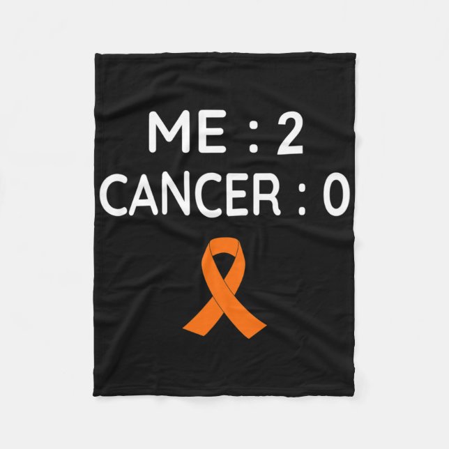 Me 2 Cancer 0 Leukemi Medvetenhet Fleecefilt (Framsidan)