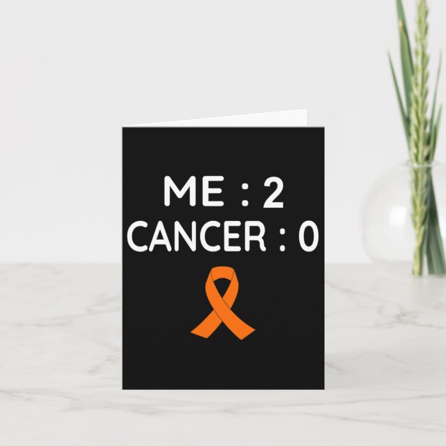 Me 2 Cancer 0 Leukemi Medvetenhet Kort (Framsida)