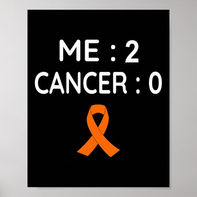 Me 2 Cancer 0 Leukemi Medvetenhet Poster (Framsidan)