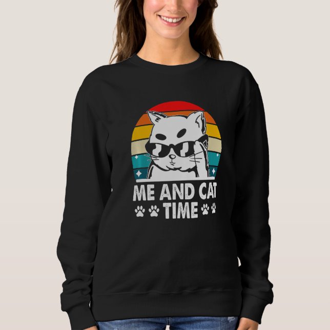 Me and Cat Time Cat Lover Hobby Kitten Pastime Cat T Shirt (Framsida)
