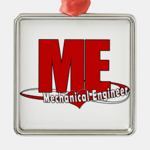 ME BIG RED LOGOTYP MECHANICAL INGENJÖR JULGRANSPRYDNAD METALL