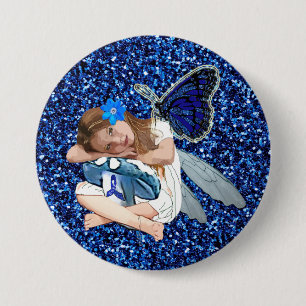 ME/CFS Angel Fairy Girl Awareness Ribbon Knapp