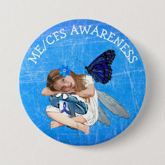 ME/CFS Angel Fairy Girl Awareness Ribbon Knapp