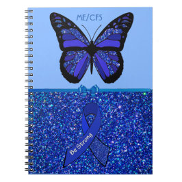 ME/CFS Blue Awareness Ribbon and Butterfly Anteckningsbok Med Spiral