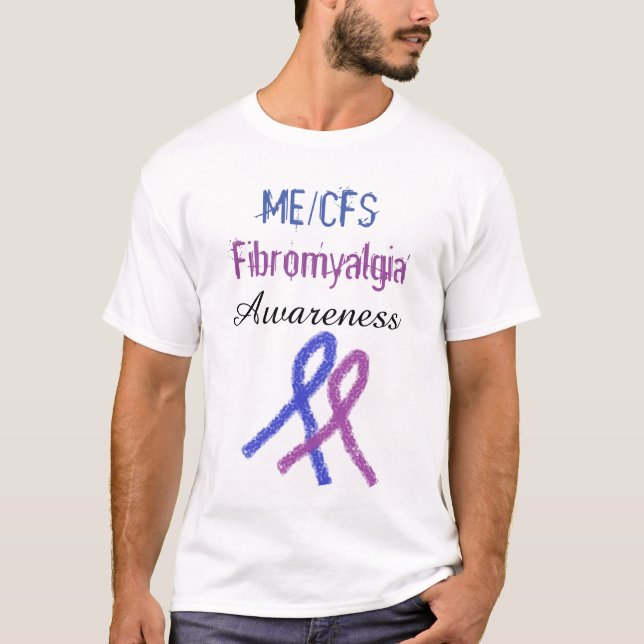 ME/CFS Fibromyalgia Ribbon Awareness Shirt Tee Shirt (Framsida)