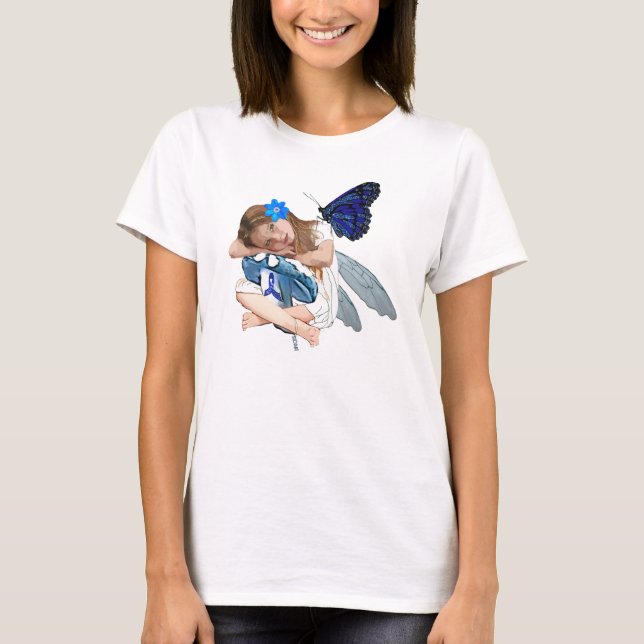 ME/CFS Kronisk trötthet Little Girl Angel Fairy Tee Shirt (Framsida)