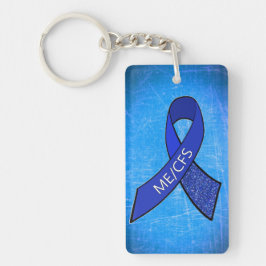 ME/CFS Kronisk utmattning Blue Ribbon Keychain Nyckelring