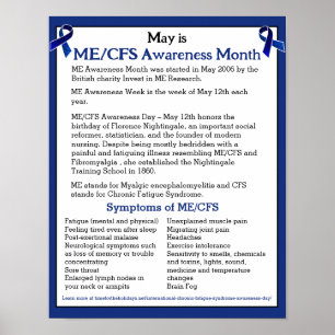 ME/CFS-medvetenhet månad, dag och vecka Poster