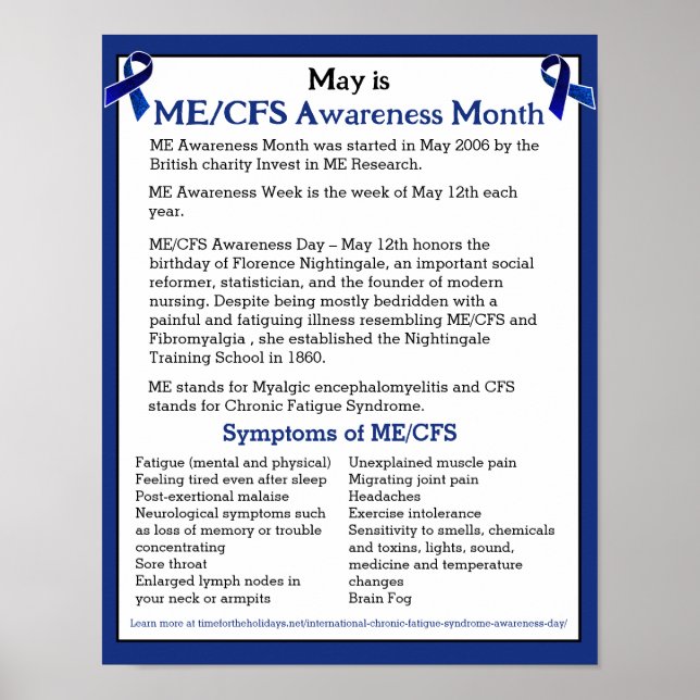 ME/CFS-medvetenhet månad, dag och vecka Poster (Framsidan)