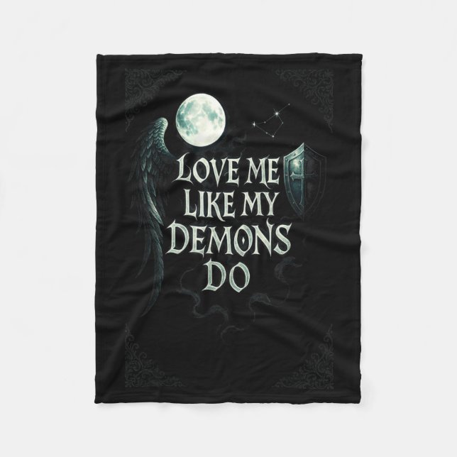 Me Do Like Demons Gothic Moon Fleecefilt (Framsidan)