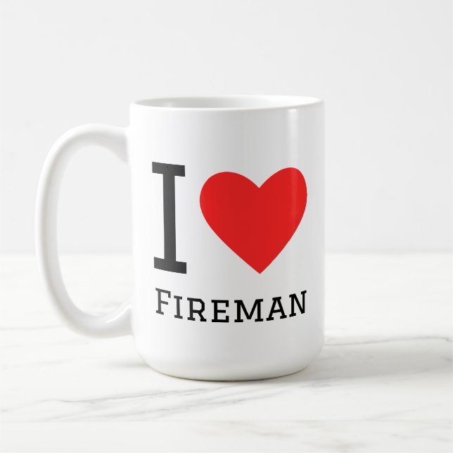 Me encanta el bombero kaffemugg (Vänster)