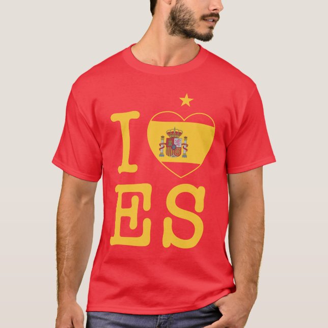 Me encanta España con una estrella T Shirt (Framsida)