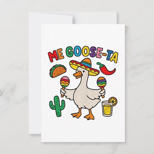 Me Goose-Ta Funny Mexikansk goose Inbjudningar (Framsida)
