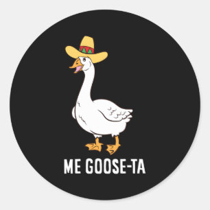 Me Goose Ta Mexican Spain Goose Pun Runt Klistermärke