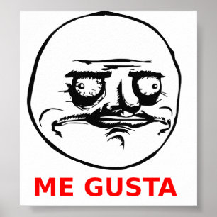Me Gusta Ansikte med text Poster