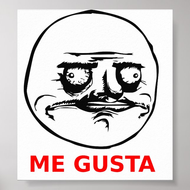 Me Gusta Ansikte med text Poster (Framsidan)