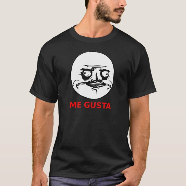 Me Gusta Ansikte med text T-shirt (Framsida)