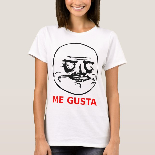 Me Gusta Ansikte med text T-shirt (Framsida)