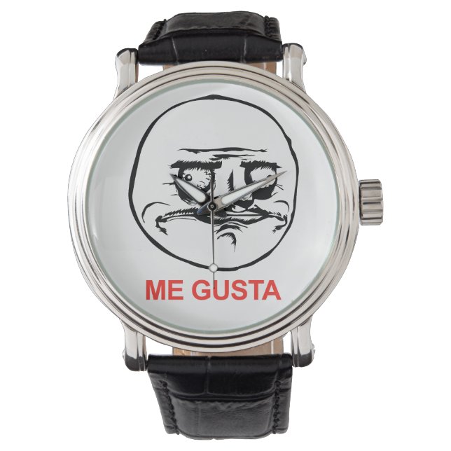 Me Gusta Ansikte Meme Armbandsur (Framsida)