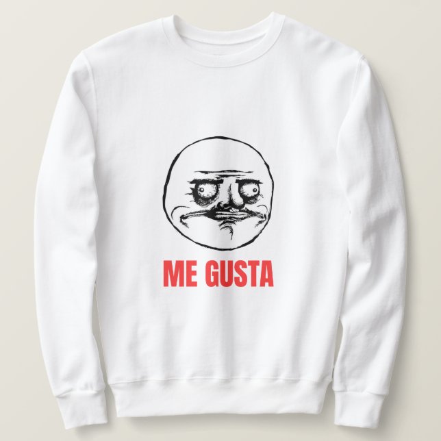 Me Gusta Meme Lång Ärmad Tröja (Design framsida)