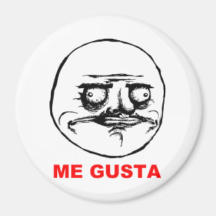 Me Gusta Rage Ansikte Meme Magnet