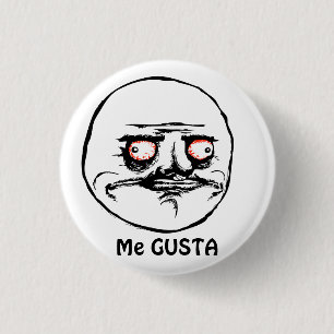 Me Gusta raging tecknad ansikte Knapp